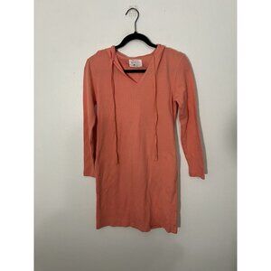 Southcott Coral Hooded Bamboo Cotton Blend Waffle Knit Dress Size 1 Pockets